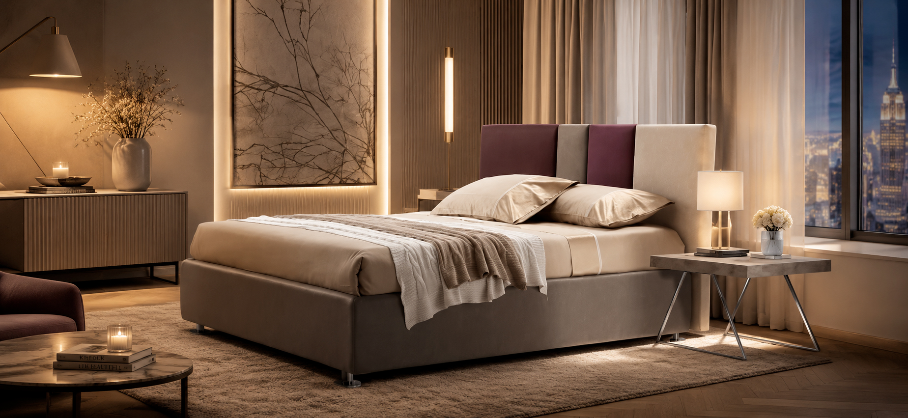 Letto KENT - Respira tranquillità. Dormi nel design. - Letti imbottiti di design RIVET CASA