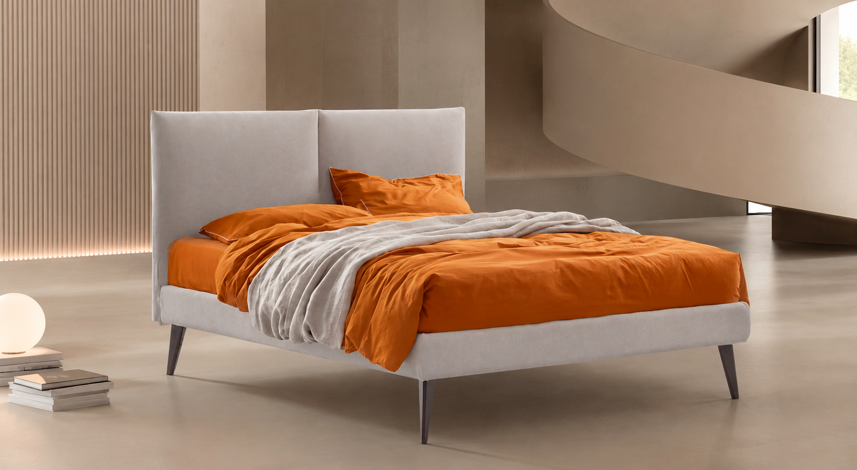 Letto ALESSIA - Essenziale. Raffinato. Accogliente. - Letti imbottiti di design RIVET CASA
